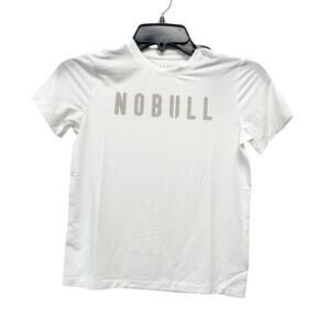 NoBull Kid's Unisex White Athletic Casual Short Sleeve Shirt‎ Size Small